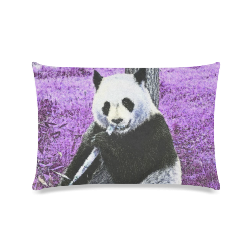 funky lilac panda Custom Zippered Pillow Case 16"x24"(Twin Sides)