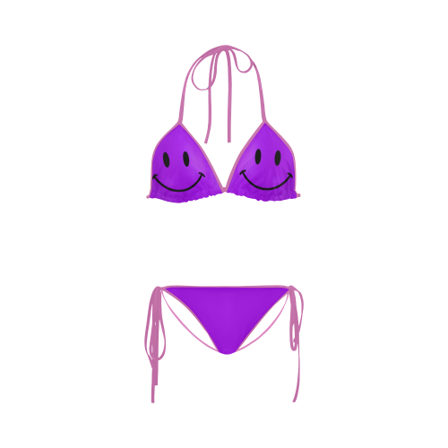 Happy Purple Smileys Custom Bikini Swimsuit
