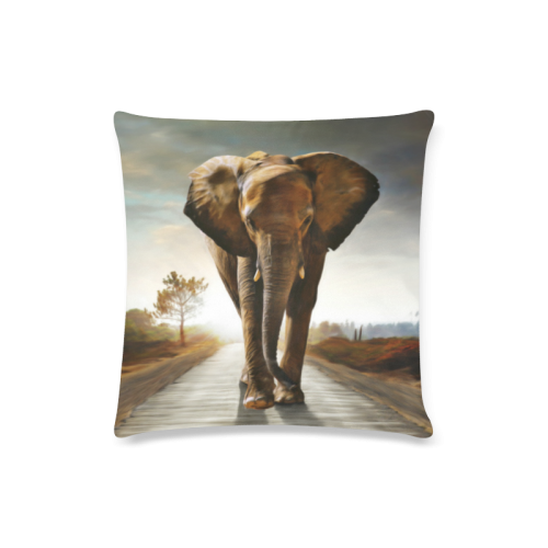The Elephant Custom Zippered Pillow Case 16"x16"(Twin Sides)
