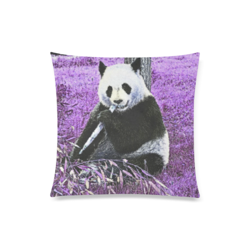 funky lilac panda Custom Zippered Pillow Case 20"x20"(Twin Sides)