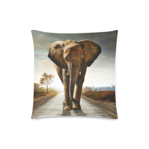 The Elephant Custom Zippered Pillow Case 18"x18" (one side)