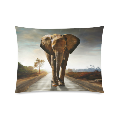 The Elephant Custom Picture Pillow Case 20"x26" (one side)