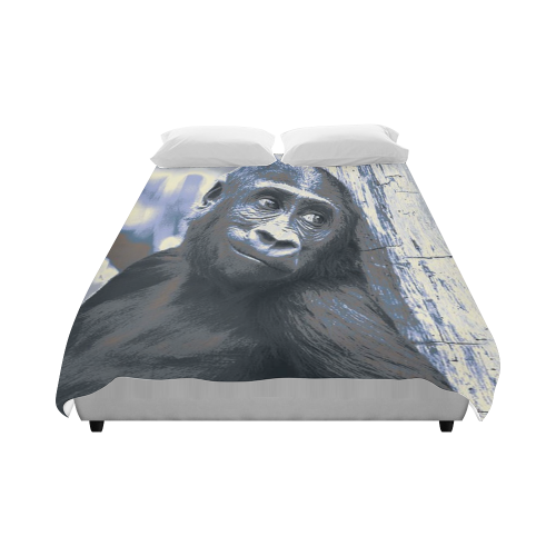 smiling gorilla baby blue Duvet Cover 86"x70" ( All-over-print)