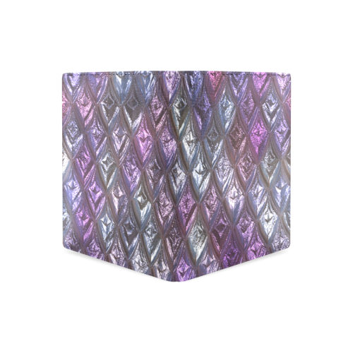 rhombus, diamond patterned lilac Men's Leather Wallet (Model 1612)