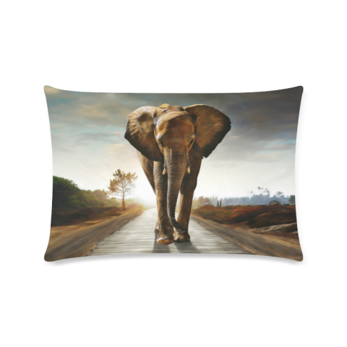 The Elephant Custom Rectangle Pillow Case 16"x24" (one side)