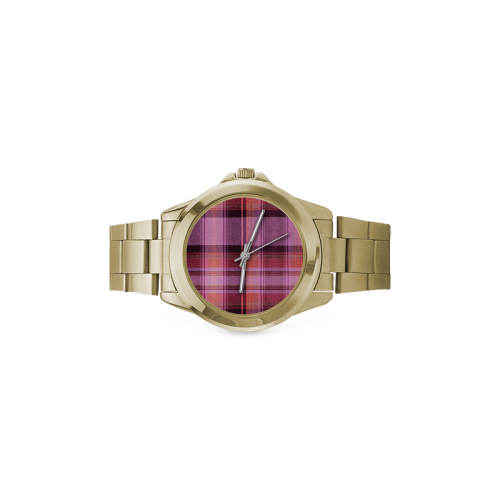 PINK PLAID Custom Gilt Watch(Model 101)