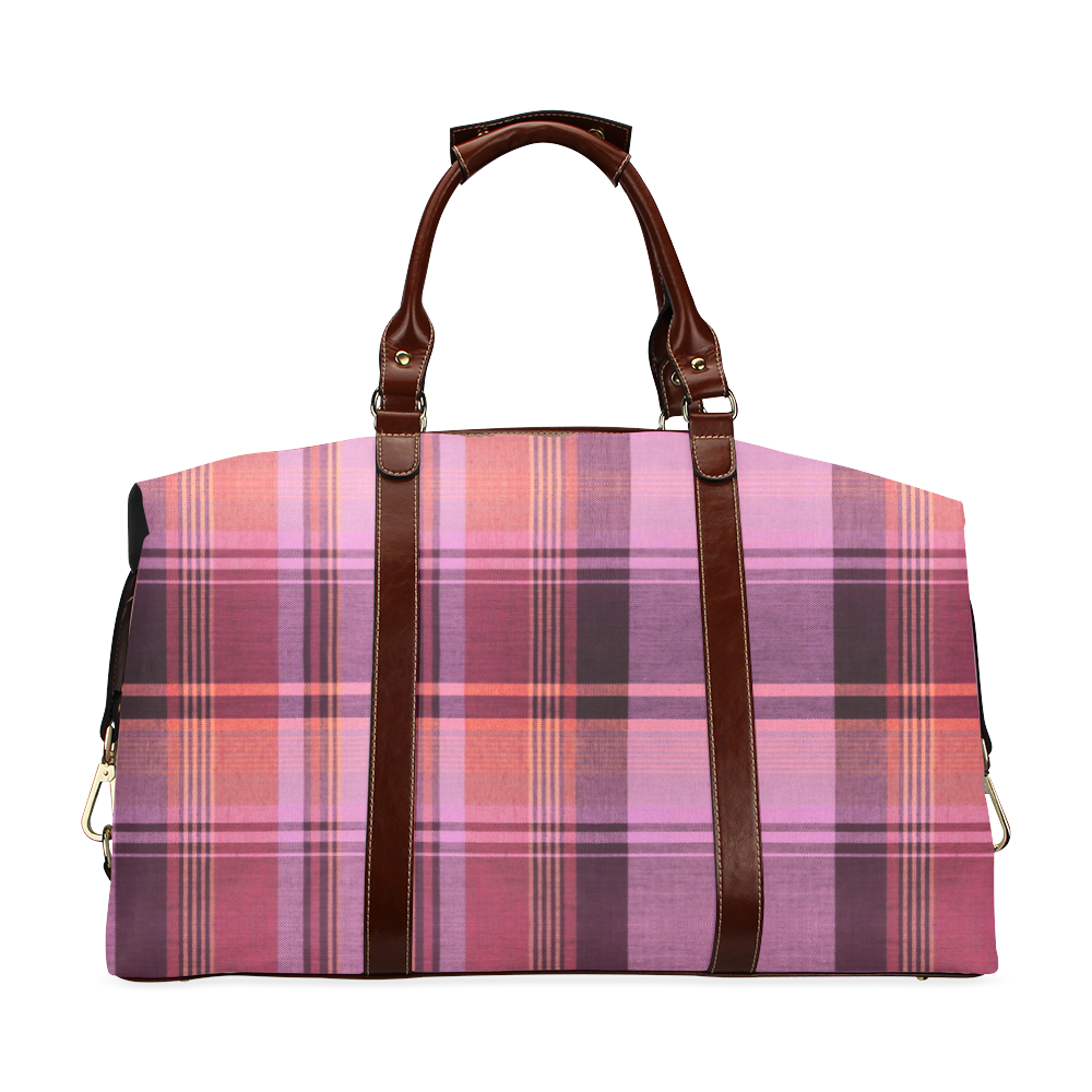PINK PLAID Classic Travel Bag (Model 1643) ID D167471