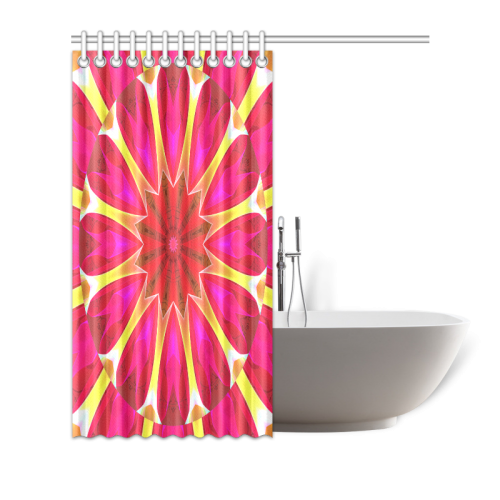 Cherry Daffodil Abstract Modern Pink Flowers Zen Shower Curtain 72"x72"