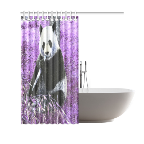 funky lilac panda Shower Curtain 69"x70"