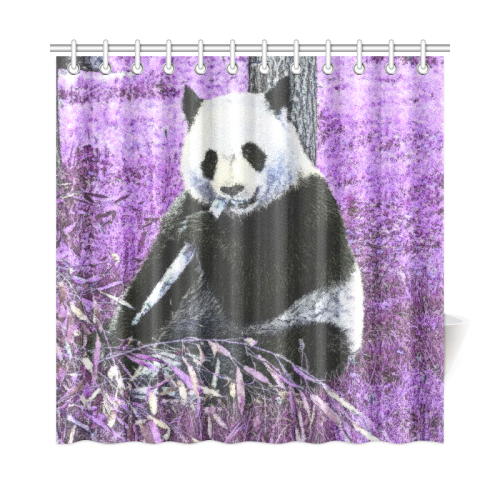 funky lilac panda Shower Curtain 72"x72"