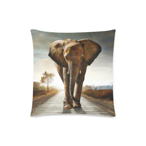 The Elephant Custom Zippered Pillow Case 18"x18"(Twin Sides)