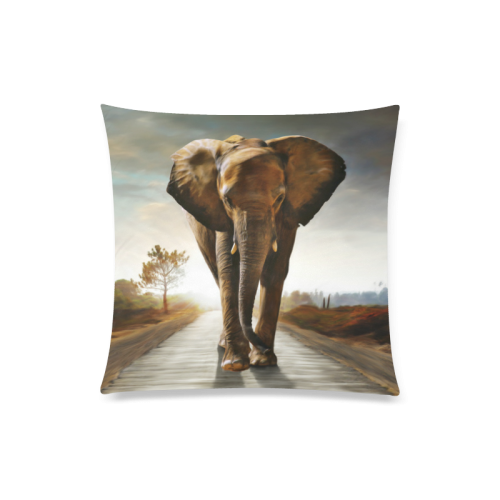 The Elephant Custom Zippered Pillow Case 20"x20"(Twin Sides)