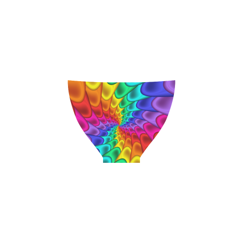 Glossy Psyechedlic Rainbow Spiral Fractal Custom Bikini Swimsuit