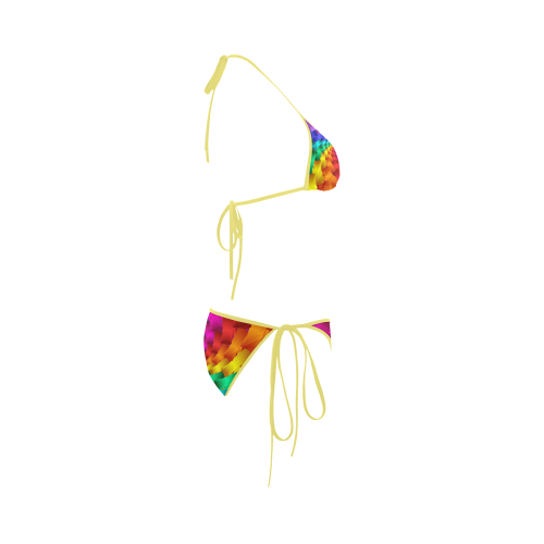 Psychedelic Rainbow Spiral Custom Bikini Swimsuit