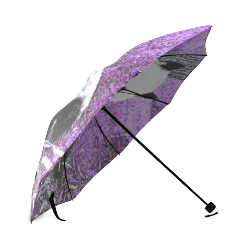 funky lilac panda Foldable Umbrella (Model U01)