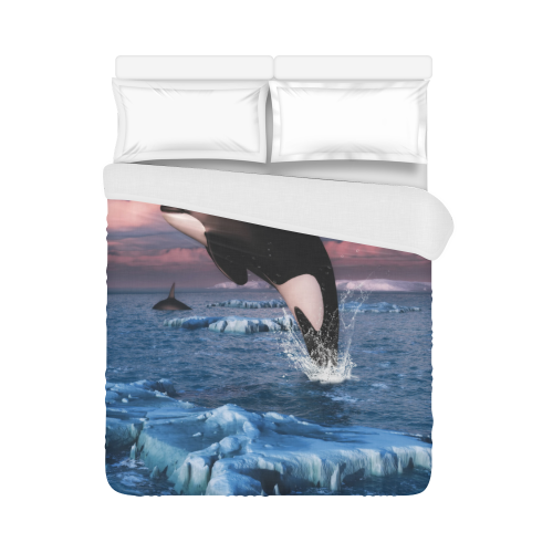 Killer Whales In The Arctic Ocean Duvet Cover 86"x70" ( All-over-print)