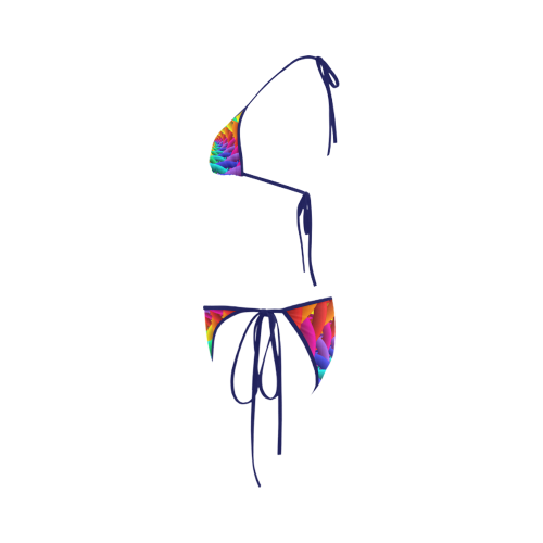 Psychedelic Rainbow Spiral Custom Bikini Swimsuit