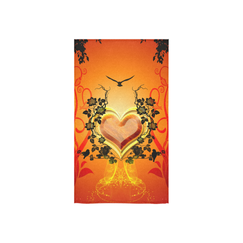 Heart with flowers Custom Towel 16"x28"