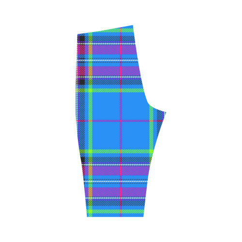 TARTAN-BLUE Hestia Cropped Leggings (Model L03)