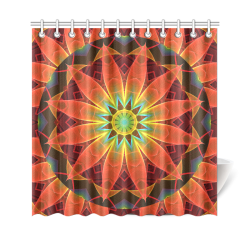 Radiance and Light, Orange Brown Awakening Shower Curtain 69"x70"