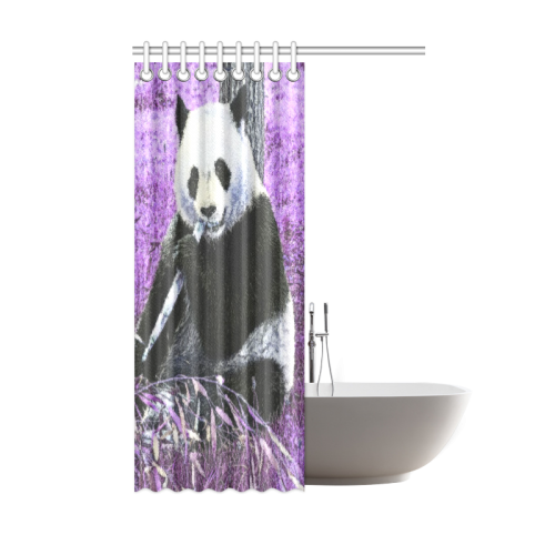 funky lilac panda Shower Curtain 48"x72"