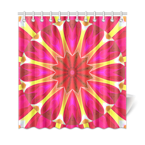 Cherry Daffodil Abstract Modern Pink Flowers Zen Shower Curtain 69"x72"