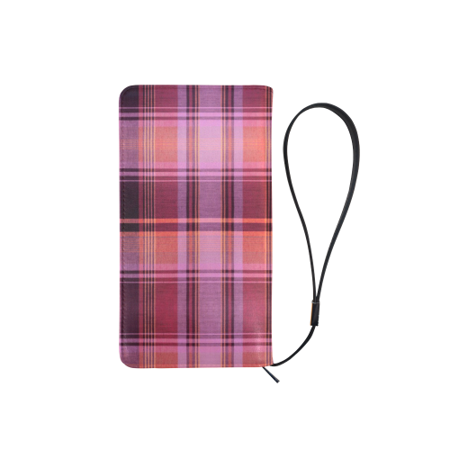 PINK PLAID Men's Clutch Purse （Model 1638）