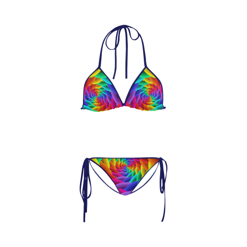 Psychedelic Rainbow Spiral Custom Bikini Swimsuit