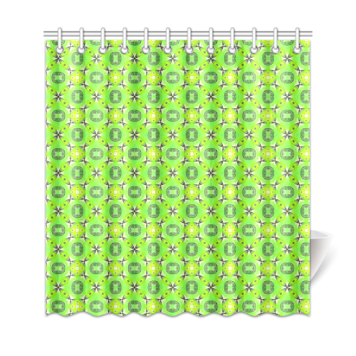 Vibrant Abstract Tropical Lime Foliage Lattice Shower Curtain 69"x72"