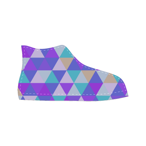 Purple Geometric Triangle Pattern Women's Classic High Top Canvas Shoes (Model 017)