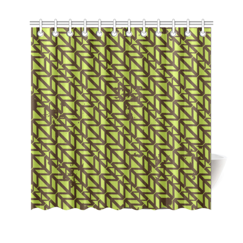 green geometric pattern Shower Curtain 69"x70"