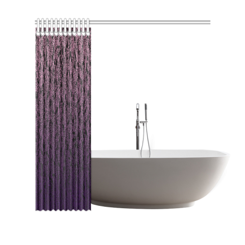pink purple ombre feather pattern black Shower Curtain 69"x70"