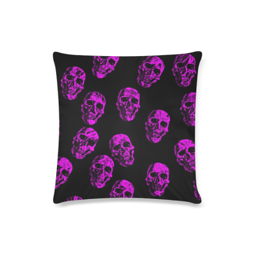 purple skulls Custom Zippered Pillow Case 16"x16"(Twin Sides)