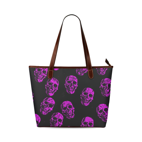 purple skulls Shoulder Tote Bag (Model 1646)