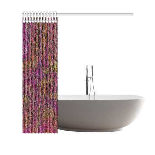 pink yellow black feather pattern Shower Curtain 69"x70"
