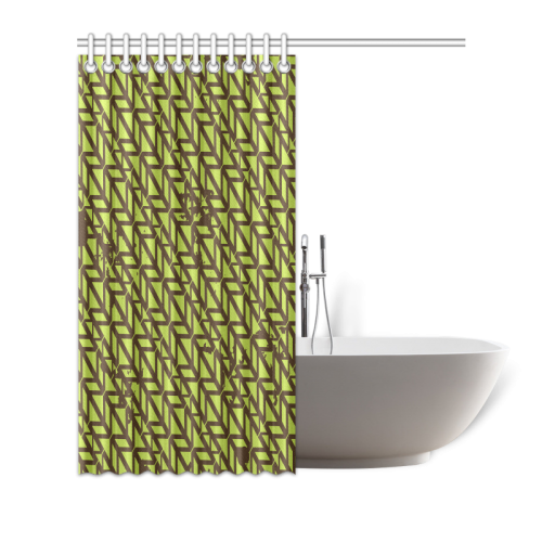 green geometric pattern Shower Curtain 72"x72"