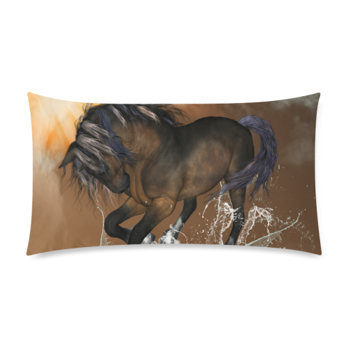 Wonderful horse Rectangle Pillow Case 20"x36"(Twin Sides)