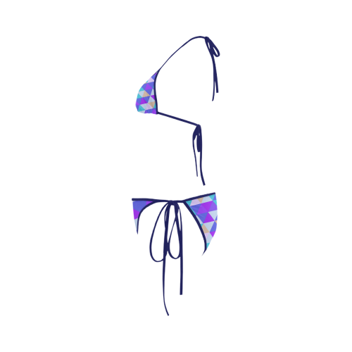 Purple Geometric Triangle Pattern Custom Bikini Swimsuit