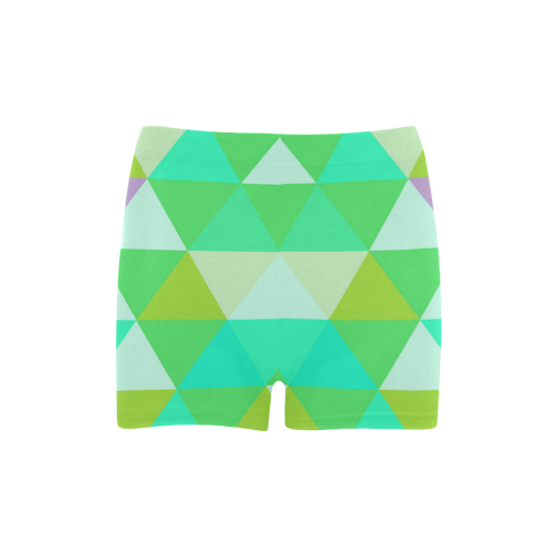 Green Geometric Triangle Pattern Briseis Skinny Shorts (Model L04)