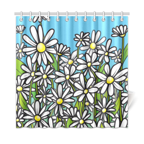 white daisy field flowers Shower Curtain 72"x72"