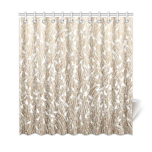 brown ombre feathers pattern white Shower Curtain 69"x72"