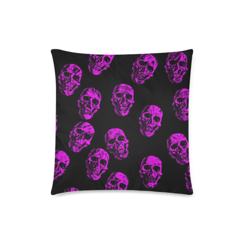 purple skulls Custom Zippered Pillow Case 18"x18"(Twin Sides)