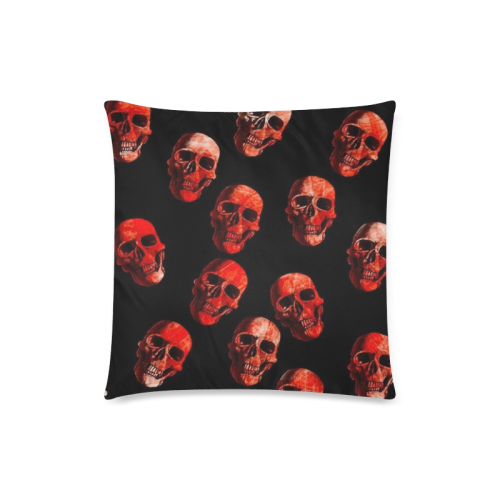 skulls red Custom Zippered Pillow Case 18"x18"(Twin Sides)