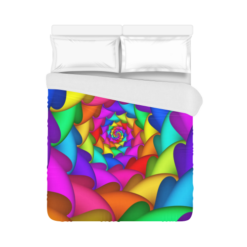 Psychedelic Rainbow Spiral Duvet Cover 86"x70" ( All-over-print)