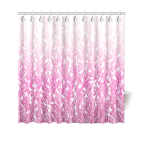 pink ombre feathers pattern white Shower Curtain 69"x70"