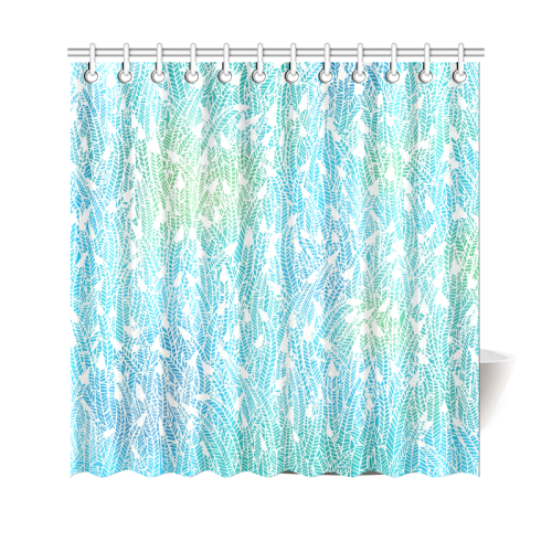 blue white feather pattern Shower Curtain 69"x70"