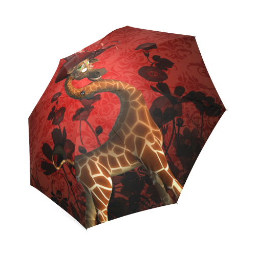 funny giraffe Foldable Umbrella (Model U01)