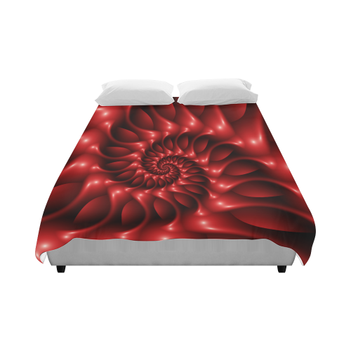 Glossy Red Spiral Duvet Cover 86"x70" ( All-over-print)