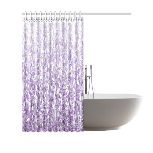 purple ombre feathers pattern white Shower Curtain 69"x70"