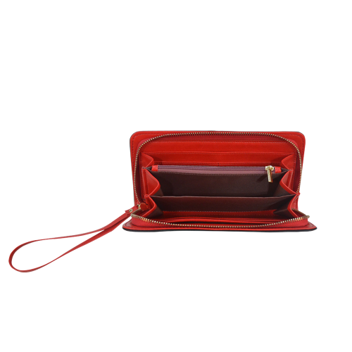 Aurora Red Color Accent Women's Clutch Wallet (Model 1637)